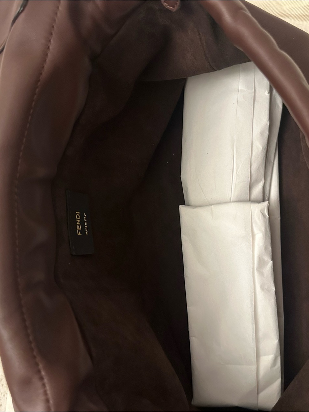 NWT Fendi Mamma Baguette Medium in Mahogany Brown - Picture 3 of 4